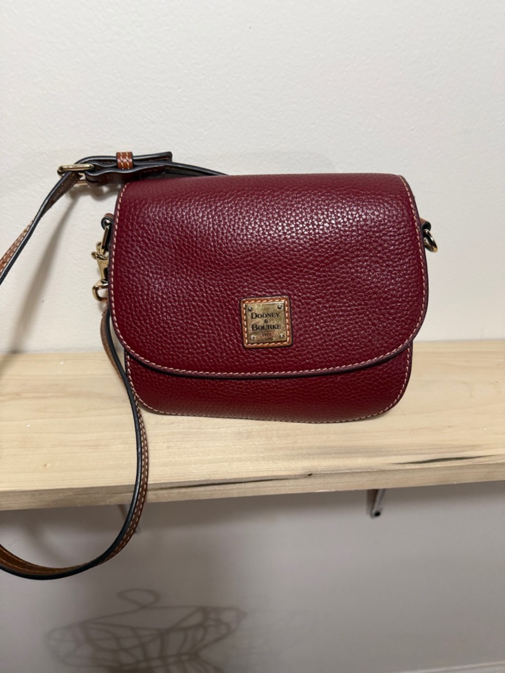 Dooney & Bourke Burgundy Pebble Leather Crossbody